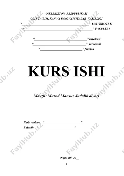 murod mansur judolik diyori — DOCX