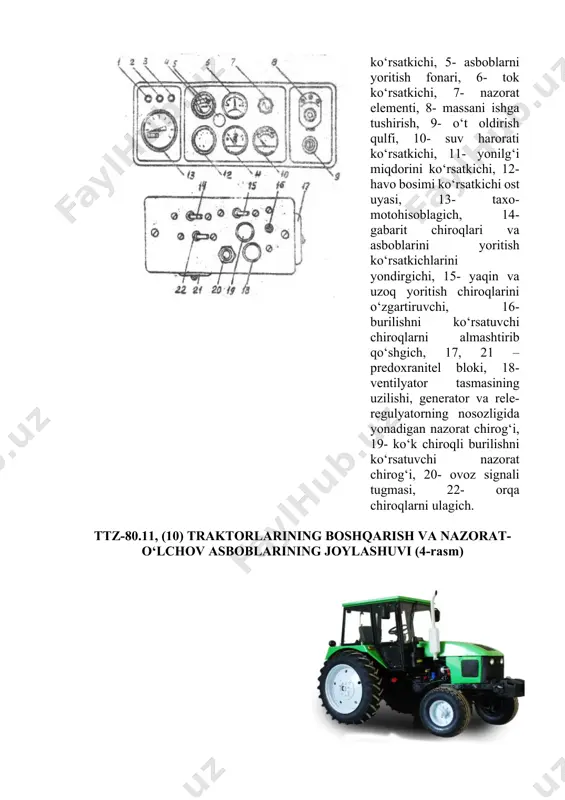 2-mavzu: traktorlarni boshqarish va nazorat organlarini o‘rganish - Page 4