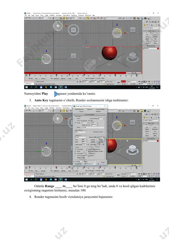 3ds max dasturida boshqaruv elementlari bilan ishlash - Page 2
