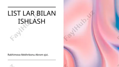 listlar bilan ishlash — PPTX