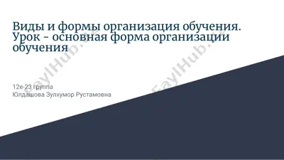 виды и формы организация обучения — PPTX