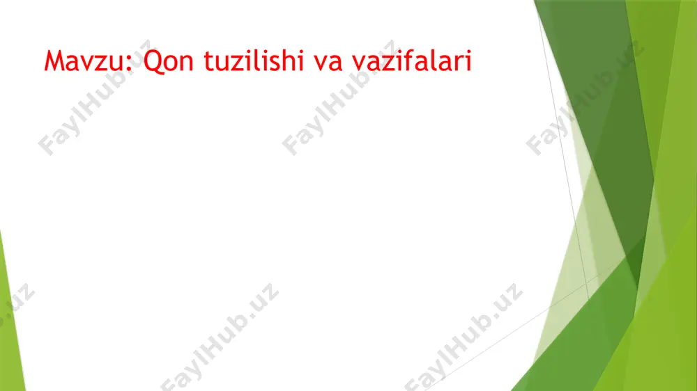 gartiradi. ayrim kasalliklarni, xususan, qon sistemasi kasalliklarini aniqlashda qon tarkibining oʻzgarishi muhim ahamiyatga ega. qonning solishtirma massasi suvnikiga nisbatan bir oz kattaroq — 1,050-1,060 ga teng. qon plazmasining solishtirma massasi 1,025- 1,034, shaklli elementiarining solishtirma massasi 1,090 ga teng. maʼlumki, suvning yopishqoqligi 1,0 deb qabul qilingan. qonning yopishqoqligi 5,0 ga teng. qonning yopishqoqligi suv¬nikiga nisbatan yuqori boʻlishi tarkibidagi oqsil moddaiar va shaklli elementlar, ayniqsa, eritrotsitlar miqdoriga bogʻliq. terlash, qusish va ich ketish natijasida odam organizmi koʻp suv yoʻqotsa, qon quyuqlashadi, yaʼni plazmasining miqdori kamayib, shaklli elementlarining miqdori koʻpayadi. bu esa qonning yopishqoqiigi ortishiga sabab boʻladi. qonning osmotik bosimi 7,6-s,1 atm ga teng. uning 60 % ini qonda erigan natriy xlorid tashkil etadi. osmotik bosim osmometr yoki krioskop asboblari yordamida oʻ1chanadi. qonning osmotik bosimi qon biian h, ujayralar ichidagi va hujayralar tashqarisidagi suyuqliklarda suv va tuzlar almashinuvida muhim rol oʻynaydi. osh tuzining 0,9 % ii eritmasi odam va barcha issiqqonli hayvoniar …
