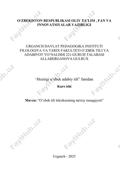 hozirgi o‘zbek adabiy tili — DOCX