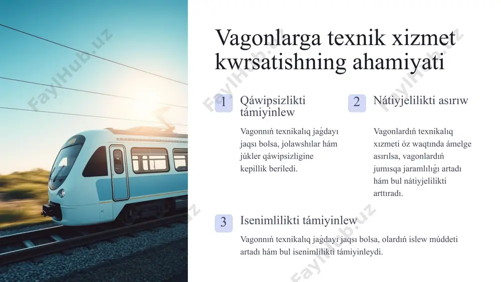 wagonlarga texnik xizmet kórsetiw - Page 5