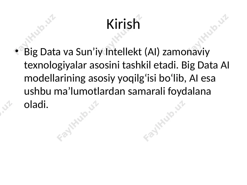 big data va sun’iy intellektning o‘zaro aloqasi - Page 2