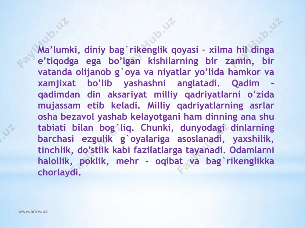 diniy bag’rikenglik va millatlararo totuvlik - Page 5