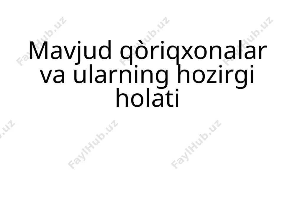 mavjud qòriqxonalar va ularning hozirgi holati - Page 2