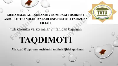 о‘zgarmas kuchlanish sathini siljitish qurilmasi — PPTX