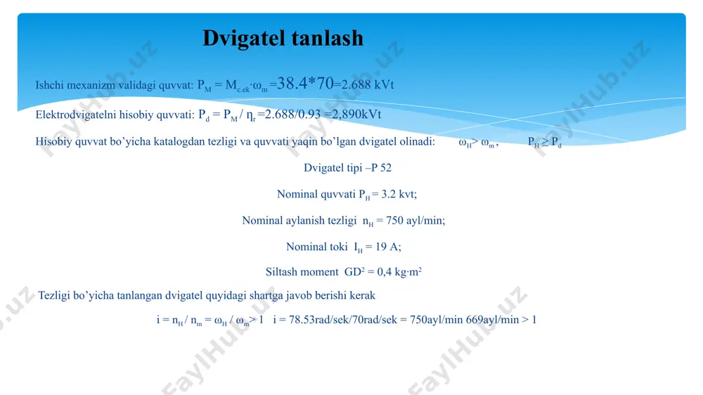 kurs loyihasi taqdimoti: elektr yuritma asoslari - Page 4