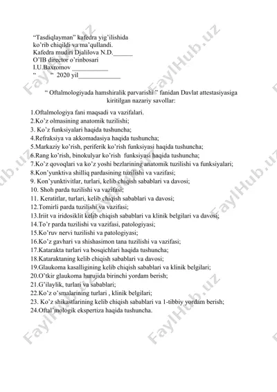 oftalmologiya darsi — DOCX