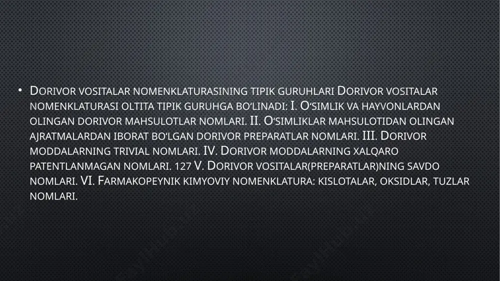 dori vositalar nomenklaturasining yasalishi - Page 5