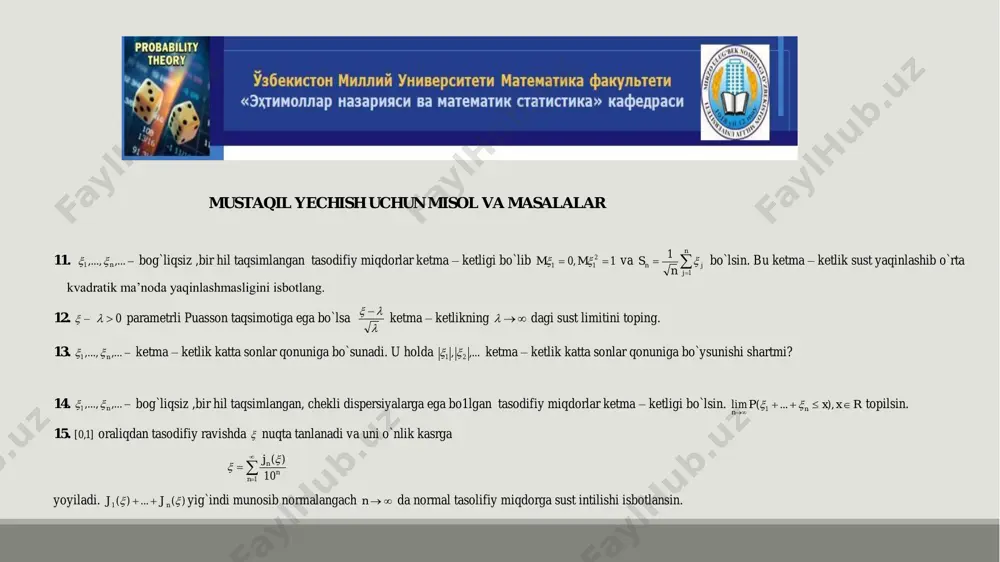 mustaqil yechish uchun misol va masalalar - Page 3