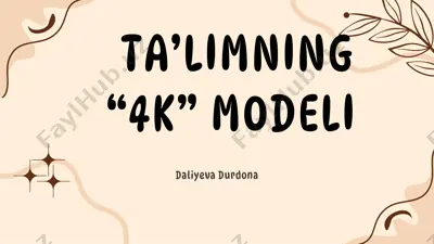 ta’limning “4k” modeli — PDF