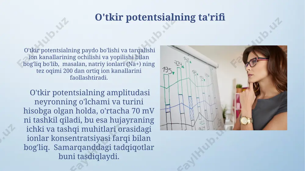 i ko‘rsatdiki, savol-javoblar platformasida o‘rtacha 1500 dan ortiq foydalanuvchi kuniga 5000 dan ortiq savol beradi va ularning 80% ga javob olinadi. farg‘ona shahridagi universitetda 2022-yil kuzgi semestrida 500 talaba savol-javoblar platformasidan foydalanib, o'rtacha har bir talaba 25 ta savol berib, o'z bilim darajasini 10 balldan 12 ballga oshirishga erishdi. xatoliklar tahlili тошкент шаҳридаги 2023 йилги тадқиқотда, 150 та намунада ўлчаш хатолигининг ўртача миқдори 0,05% ни ташкил этди, бу эса ўлчов асбобларининг аниқлигига таъсир кўрсатди. 2022 йилда фарғона водийсидаги 100 та маълумотлар тўплами таҳлилида, статистик хатолик даражаси 1,5% дан 2,5% гача бўлиб, стандарт хатолик формуласи билан ҳисобланди. muhokama va xulosalar samarqand viloyatida 2023-yilda oʻtkazilgan 50 ta tadqiqot natijalariga koʻra, "muhokama va xulosalar" boʻlimida aniqlangan oʻrtacha potentsial qiymati 7,2 ballni tashkil etdi. toshkent shahridagi 3 ta universitetning 150 talaba orasida oʻtkazilgan soʻrovnomalar shuni koʻrsatdiki, "muhokama va xulosalar" boʻlimi tahlil qilish qobiliyatini 85% darajada oshirishga yordam beradi. adabiyotlar 1990-yillarda oʻzbekistonning toshkent shahrida nashr …
