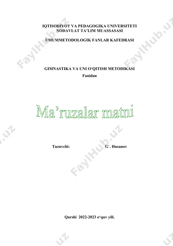 tika yagona to‘gri yo‘l deb hisoblangan. xix asrning birinchi yarmida uchta milliy gimnastika tizimi - nemis, fransuz va shved tizimlari shakllandi. ushbu tizimlarda uch yo‘nalish aniqlandi. 1. asosan, maxsus gimnastika snaryadlarida (nemis tizimi), murakkab harakatlanishlarni egallashga yo‘naltirilgan gimnastika. keyinchalik undan sport gimnastikasi kelib chiqqan. 2. harbiy mashqlar gimnastikasi (fransuz tizimi), keyinchalik undan harbiy-dala va maxsus gimnastika shakllangan 3. nemis gimnastika tizimi - gimnastik snaryadlarda kuch, chaqqonlik, tanani har xil xolatda boshqarishni talab etuvchi mashg‘ulotlardan iborat edi. fridrix yan - nemis milliy gimnastikasi asoschisi va tashqilotchisi bo‘lgan. u o‘z o‘quvchilarini juda ko‘p marotaba mashg‘ulotlarni takrorlatib, ularda irodani, kat’iylikni, kuchni rivojlantirmoqdaman deb o‘ylardi. shu bilan u kuchni, irodani rivojlantirish va ko‘paytirishga - murakkab harakatlarni juda ko‘p marotaba takrorlash yordamida yetishish mumkin deb ishonardi. yan o‘quvchilari gimnastika mashg‘ulotlarining texnikasiga asosiy e’tiborni qaratishgai. yan va uning o‘quvchilarining gimnastika tizimi tugallanmagan edi, chunki ular tizimning o‘quv jarayonini ishlab chiqishmagan edi. a.shpiss mazkur tizimni, maktablarda dars …