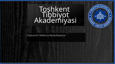 toshkent tibbiyot akademiyasi — PPTX