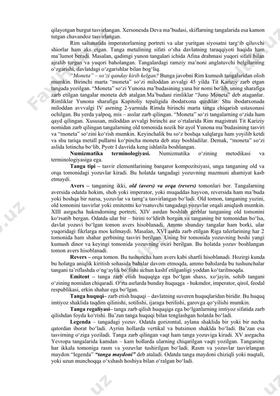 n davlatlarida zarb qilingan tangalarga mahalliy hukmdorlar о‘zlari bilan birga halifa nomini ham qо‘shib zarb qilganlar. chunki halifa xudoning yerdagi noibi, diniy va siyosiy hokimiyat ramzi hisoblangan. agar tangalarda halifa nomi qayd qilinmagan bо‘lsa, demak yerli hokimiyat va amir-al-mо‘min о‘rtasida nizo borligini va yoki unga qaram emas, davlatning mustaqilligini kо‘rsatadigan dalil bо‘lgan. tangalar nafaqat siyosiy balki, madaniyat san’atga ham oid qimmatli ma’lumotlarni beradi. ular arxitektura yodgorliklari suratini aks ettirganligini, ularga qarab me’morlar binolarni ham ta’mirlashi mumkin.jumladan, afinada zarb etilgan bir tangada akropoldagi dionis teatri tasvirlangan. bu bilan akropolning qaysi tomonida bu teatr joylashgan о‘rni aniqlangan. xazina va tanga pullar topilmasi bugungi kunda maxsus tadqiqotlarning asosiy ob’ktlari hisoblanadi. bu manba orqali numizmat tanga pullar zarb qilingan vaqtdagi pul muomalasiga, savdo yо‘llariga va iqtisodiy aloqalariga oid savollarga javob topishi mumkin. sо‘nggi 40-yillar mobaynida numizmatika yordamchi tarix fanlari doirasidan bir muncha chetga chiqdi, ammo о‘zida yordamchi tarix fani funksiyasini saqlab qoldi. (bu yillar …