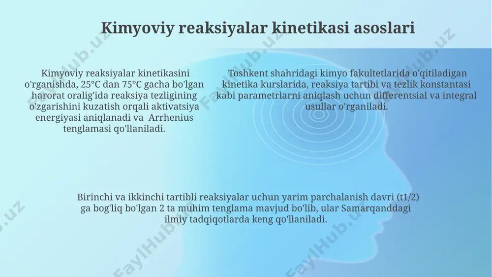 kimyoviy reaksiyalarning kinetik parametrlarini va faollanish energiyasini aniqlash usullari - Page 5