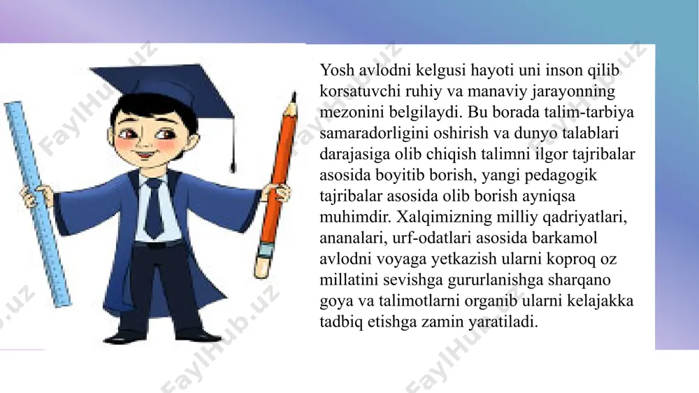 vchi ularni hal qilishida ijodkorligini namoyon qilishni o�rganadi. bunday vazifalar yordamida o’quvchi g’oyalarni nafaqat o�ylab topadi, balki ularni kundalik hayotida amalga oshirishni ham o’rganadi. steam dasturlari ham faol muloqot va guruh ishi bilan ajralib turadi. muhokama bosqichida ular fikr bildirishga qo’rqmaslikka o’rganadilar. ko�pincha, stol atrofida o’tirmaydi, o’zlarining dizaynlari asosidagi �mahsulot” larni sinovdan o’tkazadi va rivojlantiradi. ular hamma vaqt hamkorlikni ta�minlaydigan jamoada tarbiyachilar va ularning do’stlari bilan muloqot qilish bilan band bo’lishadi. texnik fanlar bo�yicha qiziqishlarni rivojlantirish. maktabgacha va boshlang’ich maktab yoshidagi steam ta’limi vazifasi qiziqishning rivojlanishi uchun dastlabki shart-sharoitlarni yaratishdir. bolalar uchun tabiat fanlari va texnik fanlar bo’yicha, qilgan ishni yaxshi ko�rish, qiziqishni rivojlantirish uchun asosdir. steam – bolalar uchun juda qiziqarli va dinamik bo’lib, bolalarning zerikishlariga to’sqinlik qiladi. ular vaqt o’tayotganini sezmaydilar va charchamaydilar. steam farzandlarimizga - ixtirochilar, kashfiyotchilarning kelajak avlodi, olim sifatida tadqiqotlar olib borish, texnologiyani shakllantirish, muhandis sifatida loyihalash, rassom sifatida yaratuvchi, matematik sifatida analitik fikr yuritishni …