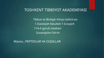 peptidlar va oqsillar — PPTX