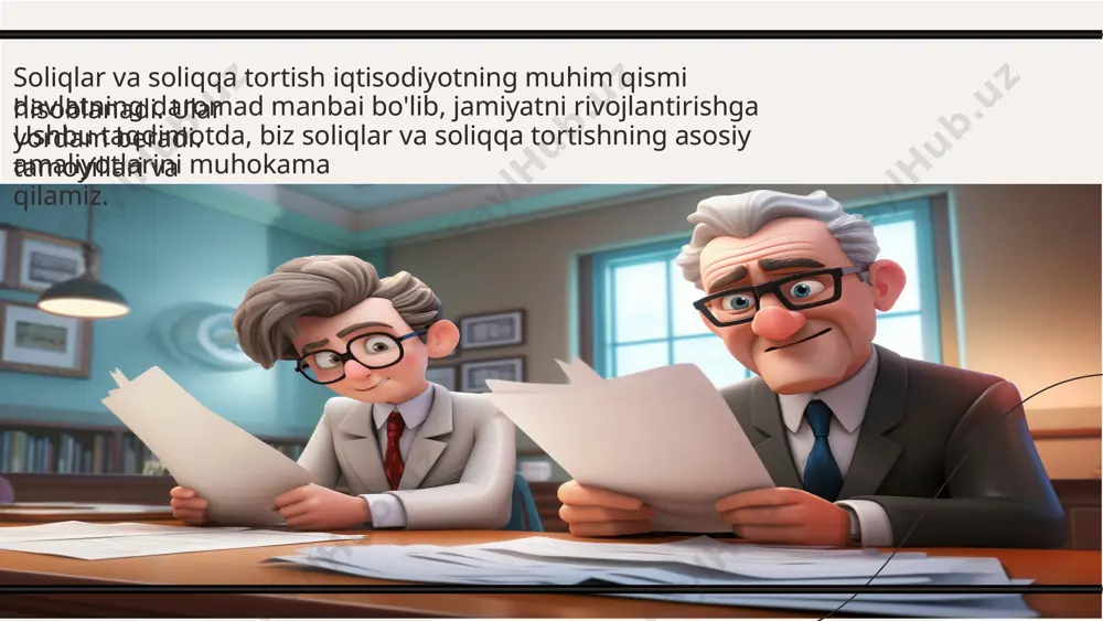 etiga bo‘lgan huquq tushunilsa, predmet bo‘lib ana shu egalik qilinadigan daromad, yer uchastkasi, imorat va boshqalarning o‘zi tushuniladi soliq siyosati — bu davlatning soliq tizimini boshqarish va tartibga solish bo'yicha strategiyasidir. u iqtisodiy o'sishni rag'batlantirish va ijtimoiy masalalarni hal qilishda muhim rol o'ynaydi.milliy iqtisodiyotda soliqlar quyidagi uchta muhim vazifani bajaradi:davlat xarajatlarini moliyalashtirish (ﬁskal vazifasi);ijtimoiy tanglikni yumshatish (ijtimoiy vazifasi);iqtisodiyotni tartibga solish (tartibga solish vazifasi). soliq siyosati — bu davlatning soliq tizimini boshqarish va tartibga solish bo'yicha strategiyasidir. u iqtisodiy o'sishni rag'batlantirish va ijtimoiy masalalarni hal qilishda muhim rol o'ynaydi.milliy iqtisodiyotda soliqlar quyidagi uchta muhim vazifani bajaradi:davlat xarajatlarini moliyalashtirish (ﬁskal vazifasi);ijtimoiy tanglikni yumshatish (ijtimoiy vazifasi);iqtisodiyotni tartibga solish (tartibga solish vazifasi). har bir mamlakatda o'ziga xos soliq tizimi mavjud. bu tizimlar davlatning iqtisodiy holatiga, siyosiy qarorlarga va ijtimoiy ehtiyojlarga qarab shakllanadi.soliqqa tortish tizimining asosiy bo‘g‘ini hisoblangan soliq elementlari esa soliqqa tortishda ifodalanadigan tushunchalar bo‘lib, ular soliq to‘lovchilar va davlat budjeti o‘rta har bir …