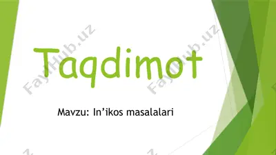 in’ikos masalalari — PPTX