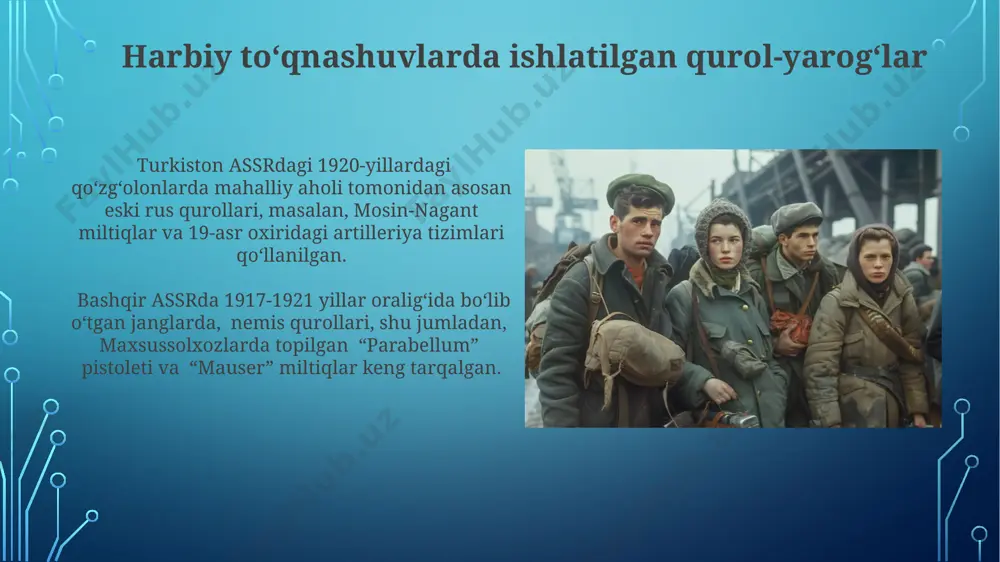 a olinib, ularning koʻpchiligi oʻlimga hukm qilindi yoki sibirga surgun qilindi, bu hududning aholisi soniga salmoqli ta’sir koʻrsatdi. xotira va tarixiy baho “xotira va tarixiy baho”da 1920-yillar davomida turkiston assr hududida sodir bo‘lgan 30 dan ortiq qurolli qo‘zg‘olonlar haqida batafsil ma’lumotlar keltirilgan. “xotira va tarixiy baho” samarqand viloyati va buxoro amirligi hududlarida ro‘y bergan 50 ga yaqin qurolli to‘qnashuvlarni, ularning sabablari va oqibatlarini o‘rganadi. milliy-ozodlik harakatining rahbarlari va qahramonlari basmachi harakati doirasida, 1921-yil farg'ona vodiysi janglarida, qariyb 5000 jangchi bilan madaminbek qo'mondonligi ostida qattiq qarshilik ko'rsatildi, bu esa sovet kuchlariga jiddiy zarar yetkazdi. qirg'iziston hududida, 1920-yillarning boshlarida, alay tog'larida milliy ozodlik kurashchisi nurmat xon va uning 2000 dan ziyod jangchilari sovet rejimi ga qarshi bir necha oy davom etgan qattiq janglar olib borishgan. oʻzbekiston va qozogʻiston hududlaridagi qurollangan toʻqnashuvlar qozogʻistonning janubi-gʻarbiy hududlarida 1920-yillar davomida alash orda harakati bilan sovet hukumati oʻrtasida qattiq toʻqnashuvlar kuzatildi, bunda minglab odamlar qurbon boʻldi va …