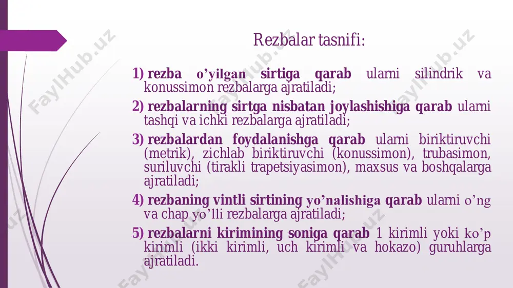 rezbalar darsi taqdimoti - Page 5