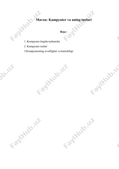 kompyuter va uning turlari — DOCX