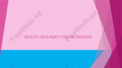 muloqot psixologiyasi — PPTX