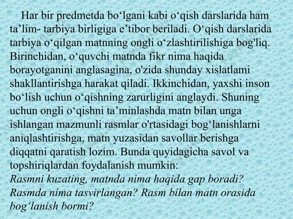 boshlang’ich sinf o’qish darslarida matn ustida ishlash - Page 5