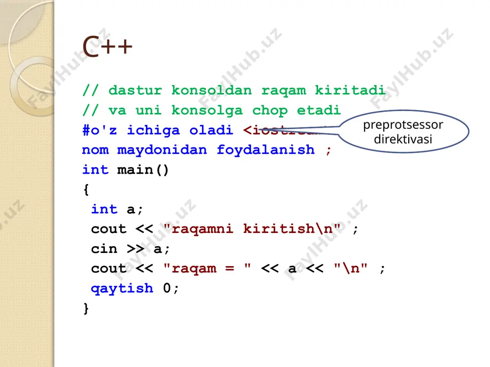 c++ dasturlash tilining alifbosi, buyruqlar tizimi - Page 5
