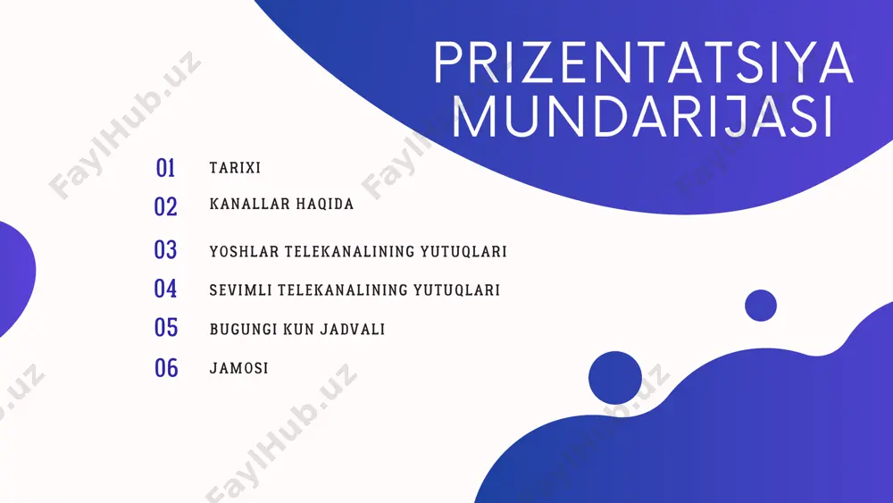 sh; - yosh avlodni vatanparvarlik, vatanga muhabbat va umumbashariy qadriyatlarga hurmat ruhida tarbiyalash objective nº 1 objective nº 2 objective nº 3 «yoshlar» telekanali jamoasi erishayotgan yutuqlar munosib e ’tiroflar va yuksak mukofotlarga sazovor bo`lmoqda. uning xodimlari orasida o`zbekistonda xizmat ko ʻrsatgan jurnalist, o `zbekistonda xizmat ko ʻrsatgan madaniyat xodimi unvonlari , «do`stlik» ordeni , "jasorat medali" va „shuhrat“ medali “mard o ʻg ʻlon” davlat mukofoti sohiblari bor. «yoshlar» telekanalining o`nlab ijodkorlari «oltin qalam», «yilning eng yaxshi jurnalisti», «mtrk sovrini» kabi nufuzli mukofotlarga sazovor bo`lganlar. mohinur yusupova "yangi kun" "kameradar" ilhom abdurahimov "yangi davr" nozina isoqova "yangi davr" abror ma'rufjonov - "yoshlar press klubi" anvar salimov - "yoshlar oqshomi" azamat oxundi - "yangi davr" aziza muzaffarova - "yoshlar food" , "start up club" azizaxon ilyosxonova – "yangi davr" , "yoshlar press klubi" bekzod abrorov - "avtopatrul" bobur yusupov - "yaxshi kun" elyor hoshimov - "yaxshi kun" feruza jumaniyozova - "bollywood …