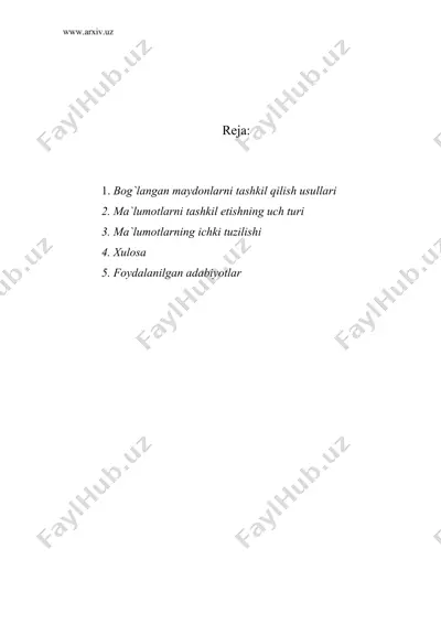 qbe –tanlangan so`rovlar. boshqa turdagi — DOC