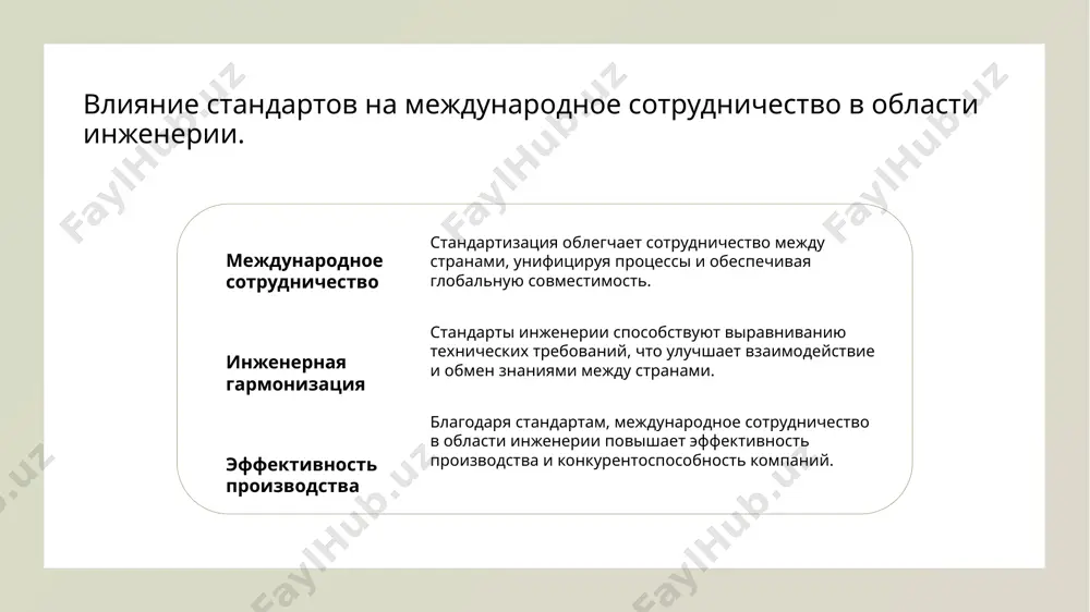 ремени и затрат, что приводит к повышению общей производительности. глобальная совместимость благодаря взаимозаменяемости стандартов и компонентов, компании могут легко взаимодействовать на мировом рынке, улучшая свою глобальную производительность и конкурентоспособность. синергия стандартов и эффективность производства. 1 синергия - взаимодействие стандартов в производстве для достижения совместимости и эффективности. 2 стандарты - как нормы и стандарты формируют основу для оптимизации производственных процессов и повышения качества продукции. 3 эффективность - как соблюдение стандартов способствует улучшению производственной эффективности и оптимизации ресурсов. 4 производство - роль синергии стандартов в создании гармоничных производственных систем для достижения высокой производительности. адаптация стандартов к различным культурным контекстам. стандарты в инженерии и производстве требуют адаптации к различным культурным контекстам для обеспечения глобальной совместимости и эффективности. эта адаптация включает в себя учет местных норм и традиций, что является ключевым для успешной реализации стандартов. photo by dibakar roy on unsplash инновации в системах стандартов и их влияние на мировую экономику. 1 инновации постоянные …