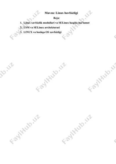 linux xavfsizlik modullari — DOCX