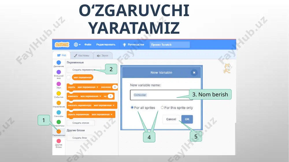 o’zgaruvchilar va ularni boshqarish - Page 5