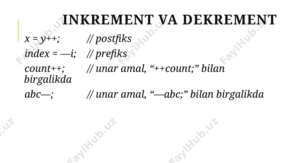 tarmoqlanish va uzilishlarni tashkil etish operatorlari - Page 4