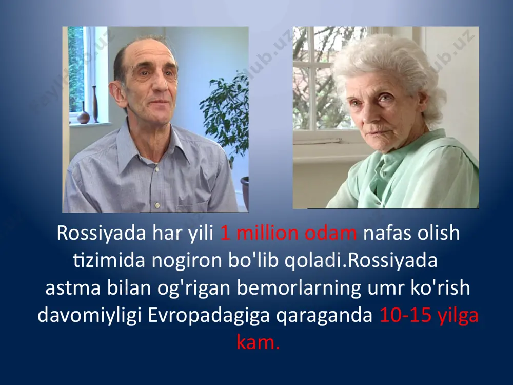 osti qatlami giperplaziya shilliq osti bezlari va goblet hujayralari shilliq tiqin infiltratsiya eozinofillar neytrofillar silliq mushaklarning gipertrofiyasi va spazmi 15 ma'lumotlar, rasmlar va grafikalar nafas olish yo'llarida faol yallig'lanish jarayonining uzoq muddatli davom etishi o'pka to'qimalarining shikastlanishiga va havo yo'llari epiteliyasining yo'qolishiga olib kelishi mumkin 1,2 og'ir astma belgilari bo'lmasa ham , bronxlar 3 ning tarkibiy o'zgarishlariga (qayta qurish) va qaytarilmas obstruktsiyaga olib kelishi mumkin. epiteliyaning shikastlanishi va epiteliya hujayralari sonining kamayishi 1. jeffery va boshqalar. am j respir crit care med 164-jild. s28–s38-betlar, 2001 yil 2. van den toorn va boshqalar. nafas olish tibbiyoti (2005) 99, 779–787; 3. uord va boshqalar. toraks 2002;57:309–316 bronxlardagi doimiy yallig'lanish nafas yo'llarining progressiv tarkibiy o'zgarishlariga tahdid soladi. o'tkir yallig'lanish surunkali yallig'lanish qayta qurish nafas olish yo'llari yallig'lanish hujayralari sonining ko'payishi epiteliyaning shikastlanishi bronxokonstriksiya shilliq qavatning shishishi mukus sekretsiyasi havo yo'llarining torayishi bronxial giperreaktivlik bronxial obstruktsiyaning qaytarilmas komponentining alomatlar kuchlanishlar hujayra proliferatsiyasi hujayradan tashqari …