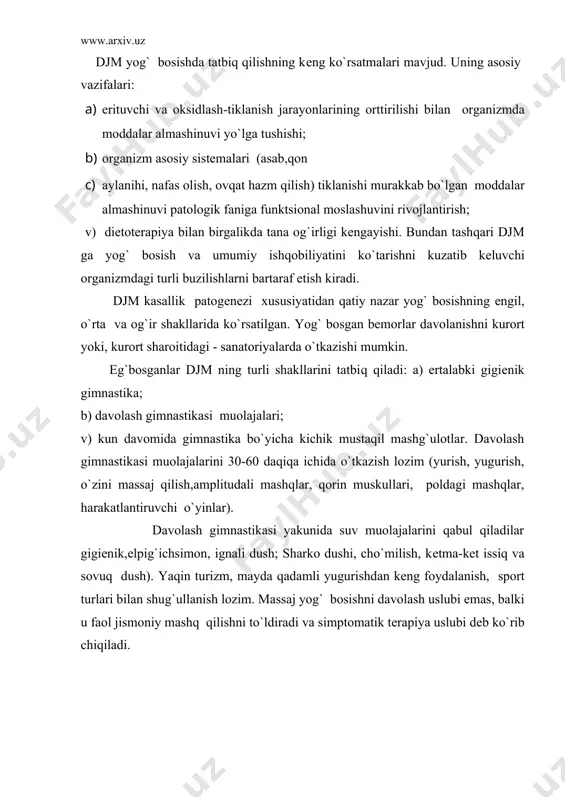 m, 1985 i. 3. g.m. kukolеvskiy. sport tibbiyoti, m, 1986 i. 4. www.ziyonet.uz 5. www.wiki.arxiv.uz