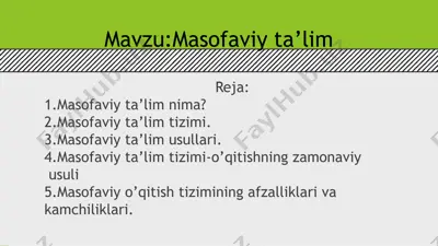 masofaviy ta'lim — PPTX