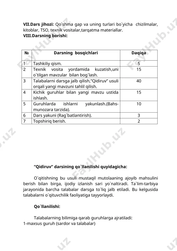 insiz, quyuq qora sochi bo`lganini tasavvur etish qiyin edi. (p.kodirov.) ayiruv bog`lovchilari (yo, yoki, yoxud, gox..gox, dam..dam, ba`zan...ba`zan..,) yordamida tuzilgan bog`langan qo`shma gapda birini tanlash lozim bo`lgan yoki galma-gal ruy beradigan voqea- hodisalar ifodalanadigan qismlar birikadi. a) yo (yo..,),yo.., yo bo`lmasa, yoki (yoki..,yoki) yo...,yoki; xoh.., xoh, bog`lovchilari birini tanlash lozim bo`lgan voqea- hodisalarni ifodalovchi qismlarini birlashtiradi. masalan: yo ko`k unga o`z sirlarini ochishni tilamas, yo uning aql ko`zgusi xiralashib qolgan. b) goh.., goh; dam..., dam; ba`zan..., ba`zan bog`lovchilari galma- gal ruy beradigan voqea-hodisalarni ifodalovchi qismlarini bog`laydi. masalan: ba`zan oy zarrin kokillarini er yuziga yoyib yuboradi, ba`zan bulut oy yuzini qoplab oladi. (oybek) teng bog`lovchilari vazifasidagi yuklamalar yordamida tuzilgan bog`langan qo`shma gaplar qismlaridan bir paytda yoki ketma- ket ruy beradigan voqea-hodisalar yoxud mazmunan zid bo`lgan voqea-hodisalar anglashilib turadi. bunda –u(yu),-da, na..na yuklamalari biriktiruv bog`lovchilarining vazifasini, –u (-yu) yuklamasi zidlov bog`lovchilari vazifasini bajaradi. masalan: oyko`l ilgari alohida xo`jalik edi-yu, kattagina irodasi bor …