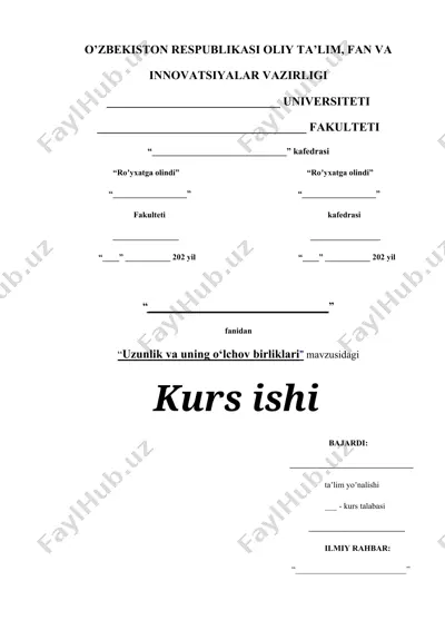uzunlik va uning o‘lchov birliklari — DOCX