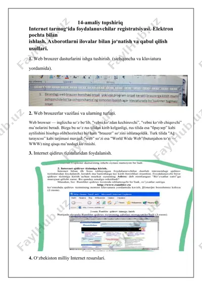 internet tarmog‘ida foydalanuvchilar registratsiyasi — DOCX
