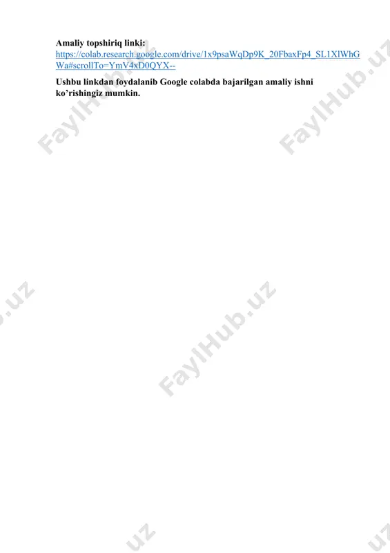 sun’iy intellekt va neyron tarmoqlar fanidan google colabda amaliy ish - Page 2