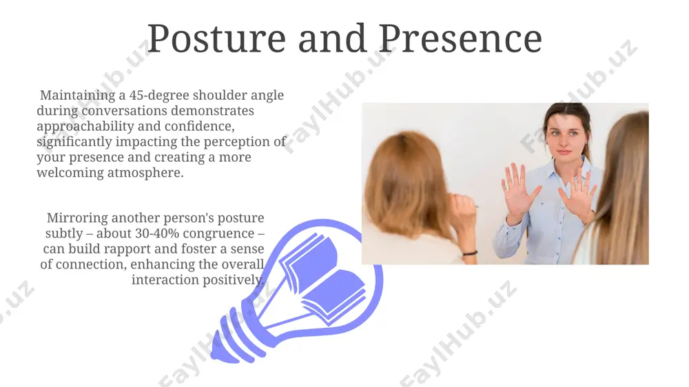 gnificantly impact personal space preferences; for instance, latin american cultures often exhibit closer proximity than those in northern europe, highlighting the need for cross-cultural sensitivity in interpreting body language signals related to space. proxemics, the study of spatial distances, reveals that intimate distance (0-18 inches) is reserved for close relationships, while personal distance (1.5-4 feet) is typical for conversations with friends or acquaintances, demonstrating the crucial role of space in communication. gestures and hand movements avoid excessive hand movements; more than 5-7 distinct gestures per minute can be distracting and perceived as nervous energy, hindering effective communication. this impacts audience engagement negatively. open palms generally convey honesty and openness, while clenched fists often signal anger or defensiveness. studies show that approximately 70% of communication is non-verbal, highlighting the importance of mindful hand gestures. manners in different settings in formal business settings, maintaining a 3-foot distance during conversations demonstrates respect and …