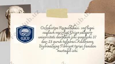 jahon tibbiyoti tarixini davri — PPTX