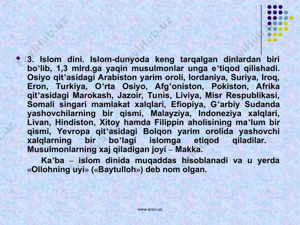 k xayr-ehson ayollarni e’zozlash qanoat saxovat muloyimlik rostgo’ylik latiflik iffat to’g’rilik dinni e’zozlash shukr diyonat vafo oqibatlilik qadr rahm-shavqat saxiylik e’tiqod sadoqat mehmondo’stlik www.arxiv.uz aksincha, iymon talablariga zid noahloqiy xususiyatlar qoralanadi va ular «gunoh» sifatida huquqiy qonun bilan qat’iy man etiladi. «gunoh» ishlarga quyidagilar kiradi. www.arxiv.uz www.arxiv.uz www.arxiv.uz o’g’rilik zino hayosizlik munofiqlik (omonatga xiyonat) yolg’on so’zlash shartida turmaslik kek saqlash nopoklik riyokorlik xusumat nohaqlik hasad nodonlik qotillik fitna yolg’onchilik g’iybat ochko’zlik ta’magirlik isrofgarchlik itoatsizlik xurofot chaqimchlik kibr gina-kudrat xiyonat razillik baxillik zulmkorlik maqtanchoqlik ikkiyuzlamachilik takabburlik manmanlik shuhratparastlik www.arxiv.uz