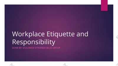 workplace etiquette and responsibility — PPTX