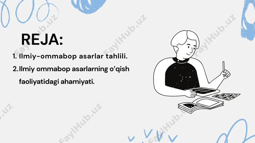 di. bunday maqolalardagi fikr bolaga tez ta’sir qiladi. oʻqish kitoblaridagi ilmiyommabop matn va maqolalar oʻquvchida tafakkur hosil qilishning asosiy ifodasi hisoblanadi. ilmiy-ommabop maqolalarni oʻqitishdan asosiy maqsad: oʻquvchilarga tabiat, kishilar mehnati va ijtimoiy hayoti haqida muayyan bilim, bolalarni kitob bilan mustaqil ishlashga va unda aniq bilim olishga olishga oʻrgatishdan iborat. boshlangʻich sinf oʻqish kitoblaridagi ilmiy ommabop maqolalarda asosan oʻquvchilarning bilishi zarur hisoblangan ilmiy manbalar, tarixiy shaxslar hayoti faolyati, ularning buyuk kashfiyotlari yoxud koʻpgina sohalarda erishilgan fan va texnika yutuqlari oʻquvchilar tushunchasiga moslab bayon qilinadi. boshlangʻich sinf oʻqish kitoblaridagi ilmiy-ommabop maqolalar har bir sinf oʻquvchilarining yosh xususiyatiga qarab turli mavzu koʻrinishida aks etadi. bunday maqolalar har bir sinf oʻquvchilarning yosh xususiyatiga qarab turli mavzu koʻrinishida aks etadi. bunday maqolalar nazariy maʻlumotlar, aniq ilmiy manbalar asosida oʻquvchilarga moslab hikoya qilinadi, tarixiy shaxs yoxud, voqelik haqida ijtimoiy hayotdagi muhim hodisalar toʻgʻrisida mushohada yuritiladi, ibratomuz , ma’rifiy saboq vazifasini oʻtaydi. boshlangʻich sinf oʻqish kitoblari esa …